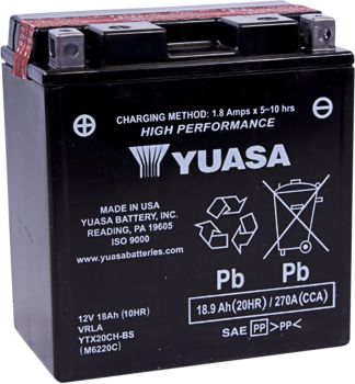 YUASA BATT YTX20CH-BS .82 LITER