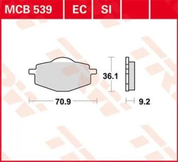 BRAKE PAD TRW MCB539SI