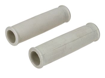 Handle rubber set 24mm 120mm white for moped moped mokick