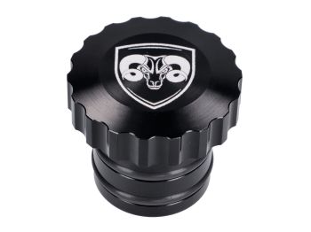 gas cap 66Heroes aluminum black, metal tank for Piaggio Ciao, Bravo