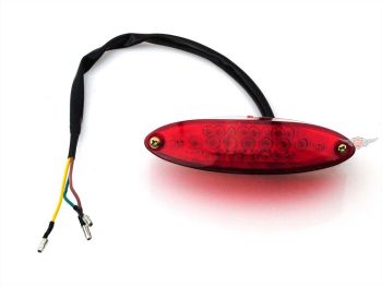Tail light LED universal Micro Tüv Oval red for Harley motorcycle
