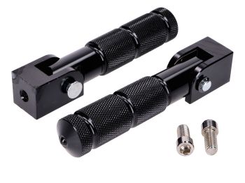 Pillion footrest set CNC black