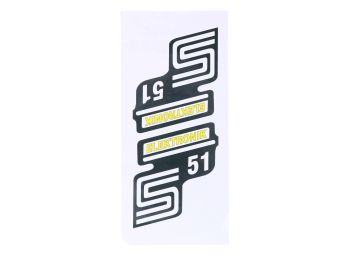 logo foil / sticker S51 Elektronik yellow for Simson S51