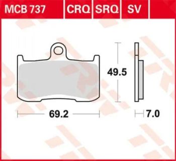BRAKE PAD TRW MCB737SV