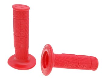 handlebar rubber grip set Domino 1150 off-road half waffle red