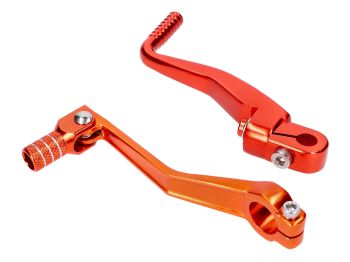 gearshift / kickstarter set folding aluminum anodized orange for Simson S50, S51, S53, S70, S83