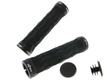 n8tive double lock-on grip set GEO 130mm - black