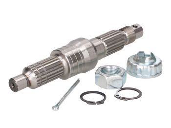 transmission output shaft RMS 146mm incl. nut, crown nut, splint for Piaggio, Gilera -1999