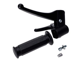 Brake fitting with handle and lever Domino black for Piaggio, Vespa Ciao, Bravo, Si -1988