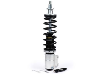 front shock absorber BGM PRO SC/F1 SPORT, 240mm, black/silver for Vespa PX80, PX125, PX150, PX200, T5 125cc