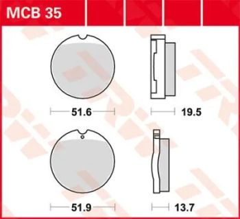 BRAKE PAD TRW MCB35