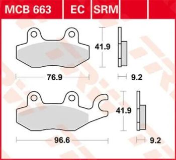 BRAKE PAD ORGANIC SCOOTER -125