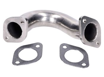 exhaust manifold stainless steel unrestricted 35mm for Gilera Runner, Piaggio Hexagon, TPH, SKR, Italjet Dragster 125-180 2T