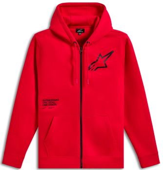 HOODIE ZIP TRANSVERSE RED M