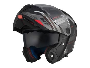 helmet MT Atom 2 SV flip-up helmet black/red/silver matt size S (55-56cm)