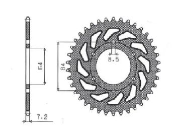REAR SPROCKET 428 53T STE