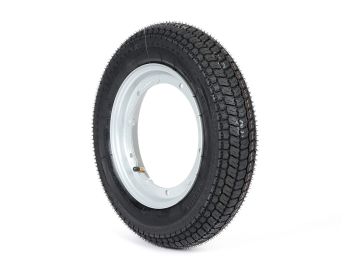 Wheel assembly (tyre mounted on rim ready to drive) -BGM Classic, Vespa Largeframe PX, Sprint, Rally, GT, GTR, TS, T4, LML Star/Stella- 3.50 - 10 inch TT 59P (reinforced) - Rim steel, painted 2.10- 10 - Grey