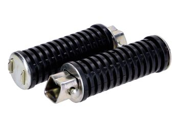 Footrest set pillion black with rubber for Honda C50, C70 Cub