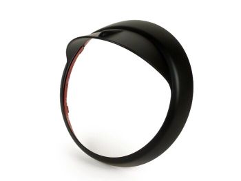 Headlight rim with visor -MOTO NOSTRA- Vespa LX 50, LX 125, LX 150, GTV, GT60 125-300 - flat black