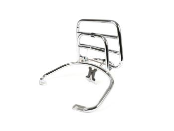 Rear rack, fold down -MOTO NOSTRA- Vespa LX50, LX125, LX150, Vespa LXV50, LXV125, Vespa S50, S125, S150 - chrome