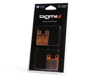 Brake pads -BGM PRO Sintersport 36x45mm- BETA Eikon 50cc 1999 (f/r), DERBI Atlantis 50cc 1999 (f), Atlantis 100cc 2001 (f), Atlantis 100cc 4-stroke 2001 (f), Aventura 50cc 1996 (f), GP 1 50cc 2001-2004 (f/r), GP 1 50cc 2005 (r), GPR 125cc R 2004 (r), GPR