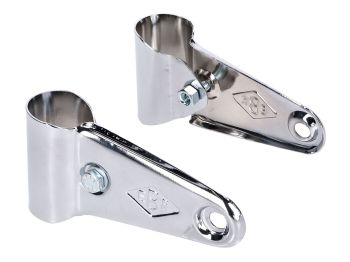 headlight holder set long chrome 40mm for moped, mokick