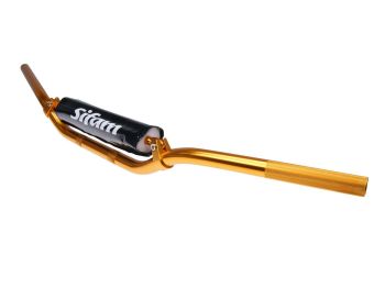 MX handlebar with cross brace and pad anodized aluminum gold-look - 22mm