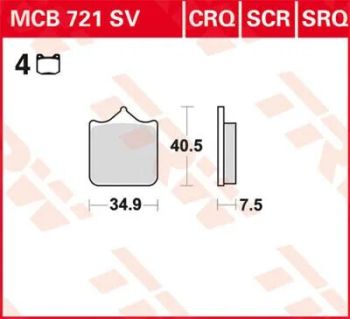 BRAKE PAD TRW MCB721CRQ