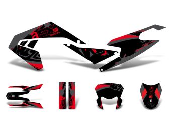 decal set black-red-grey glossy for Aprilia SX50 2018- Euro4
