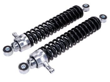 Shock absorber set 360mm adjustable black/silver DPR for Simson S51, S70, S53,