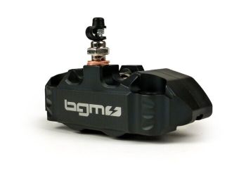 Brake caliper, front -BGM PRO, 4-piston, radial fixing (requires adapter)- for PX Disc, LML Star, Stella, Grimeca NT classic- Vespa PX (1998-, genuine), PX, T5 125cc, PK XL - black