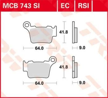 BRAKE PAD TRW MCB743RSI