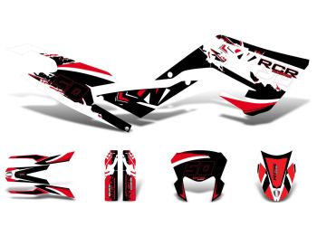 decal set black-white-red matt for Gilera RCR 50 2018-