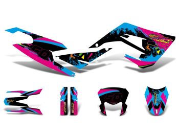 decal set black-pink-blue matt for Gilera SMT 50 2018-