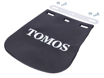 Splash cloth black with Tomos lettering 14x17cm for Tomos