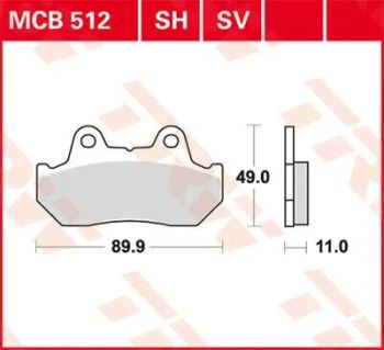 BRAKE PAD TRW MCB512SV