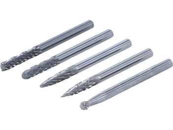 Burrs HSS set 3 mm 5-piece for rotary tool