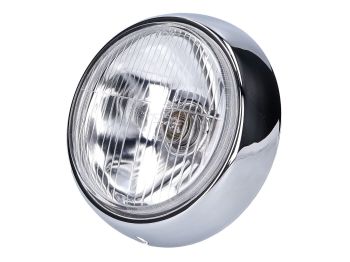 headlight round 85mm / 109mm chromed for Puch MS, VS, MV, DS 1 (old type)