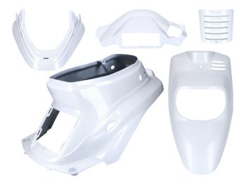 fairing kit white metallic 5-part for MBK Booster -2004, Yamaha BWS -2004