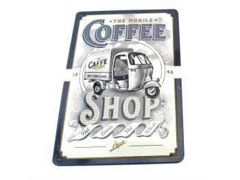 Large tin sign for Piaggio Vespa APE moped moped coffee shop