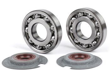 Bearing and oil seal set for crankshaft -BGM PRO FKM/Viton® (E10/etahnol resistant), FAG bearing- Vespa Wideframe VM, VN, VL, VB, GS150 / GS3 (VS1T - VS5T, VDTS), VD1, VD2, Largeframe VNA1, VNA2 (VNA2M, -091392), VBA (VBA1M, -313583)