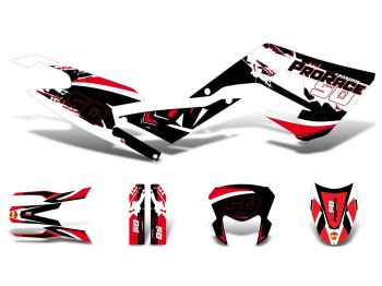 decal set black-white-red glossy for Derbi Senda 50 2018-