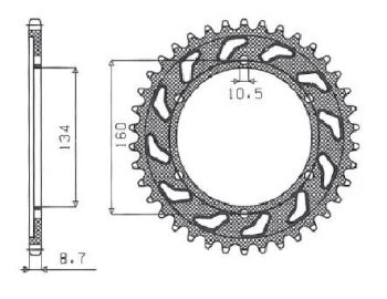 REAR SPROCKET 530 43T ERG