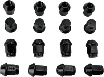 LUG NUT BLK 3/8 TAPR 16P