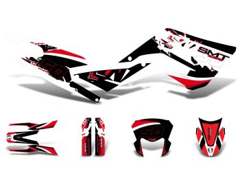 decal set black-white-red matt for Gilera SMT 50 2018-