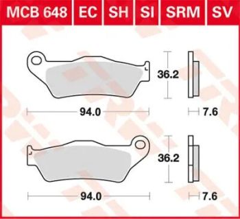 BRAKE PAD ORGANIC SCOOTER -125