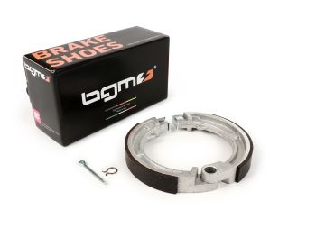 Brake shoes -BGM PRO Ø=125x17mm- 8 + 9 + 10 front, 1 anchor pin, Vespa Smallframe V50, V90, SS50, SS90, PV125, ET3, Wideframe V1T-V15T, V30T-V33T, VM, VN, VL, VB, VNA, VNB, VBA, VBB, Super