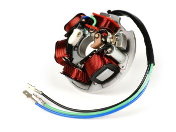 Ignition -BGM ORIGINAL stator (point set ignition, 3 cables, 12V)- Vespa 50 N (D), 50 L (D), 50 R (D), 50 Special (V5A2T (D), V5B3T (D)), 50 SS (D), 50S, 50 SR, 90 SS, PV 125 (VMA1T)