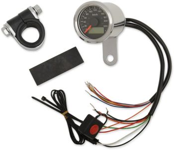SPEEDO W/4LTS KPH SS/BLK