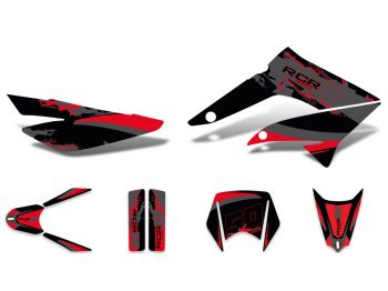 decal set black-red-grey matt for Gilera RCR 11-17